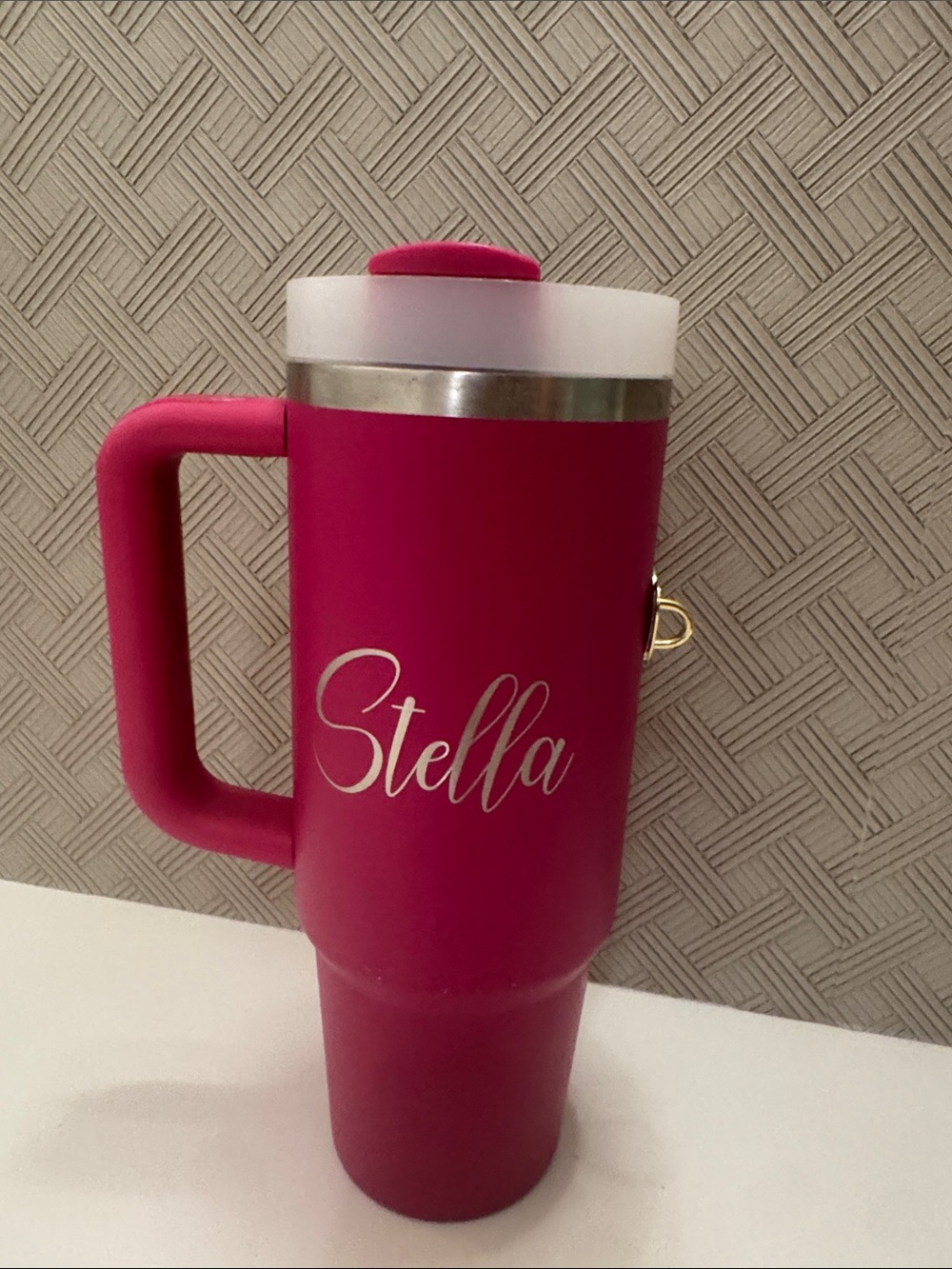 Stanely Custom 30 oz H2.0 Flowstate - Fuschia tumbler “Stella”